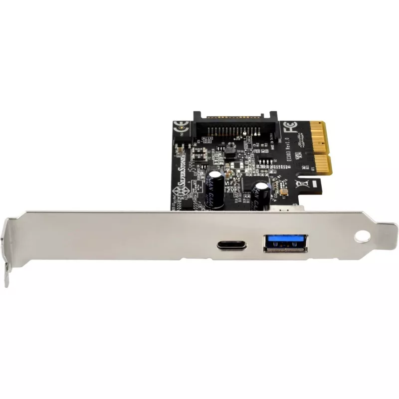 SilverStone ECU03 - adaptador USB - PCIe 2.0 x2 perfil bajo - USB-C 3.1 x 1 + USB-C x 1 (SST-ECU03)