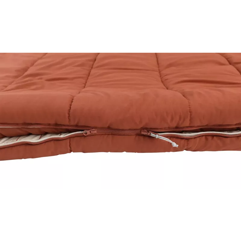 Saco de dormir Outwell 230501 — para adultos, semirrectangular, poliéster, 2350×900 mm, para usuarios de hasta 200 cm, rojo