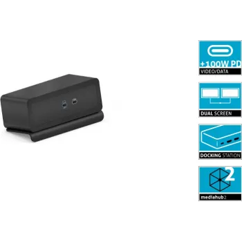 Base de acoplamiento PureLink Mediahub2 USB-C (M2-ENC07-9940) – negro, conexión host USB-C
