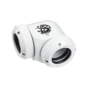 Adaptador BitsPower Multi-Link 90° para 2x racores 12mm AD — blanco (BP-DWE90DML)