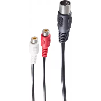 Cable de audio ShiverPeaks BS10201 0,2 m DIN (5 pines) 2 x RCA negro