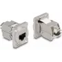 Cable de red DeLOCK módulo D-Type RJ45 Cat.6A conector hembra a conector hembra LSA acero inoxidable