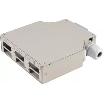 Caja de distribución de fibra óptica ShiverPeaks 07-65010 metal, 6 puertos, montaje en carril DIN, gris