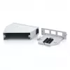 Distribuidor de empalmes de fibra óptica para carril DIN DIGITUS DN-96893 — en ángulo, 6 SC DX / LC Quad, aluminio, gris