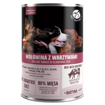 Comida húmeda para perros PetRepublic PET REPUBLIC Adult Medium & Large ternera con verduras 1250 g