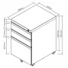 Unidad de cajones de oficina Maclean MC-850 Negro Metal 2 cajones