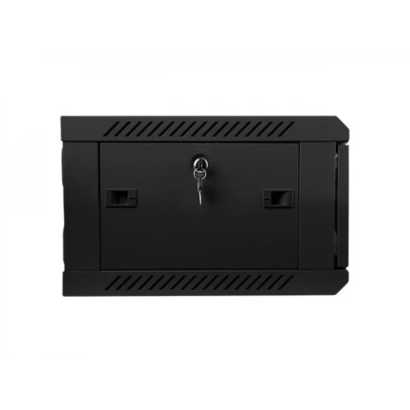 Lanberg WF01-6404-10B armario rack mural de 19 pulgadas 4U, 600x450 mm, puerta de vidrio templado, desmontado (flat pack), IP20, 60 kg, negro RAL 9004