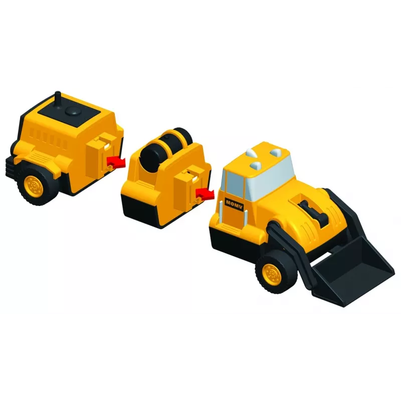 Set de vehículos Popular Playthings Mix or Match Vehicles Construction Negro Amarillo