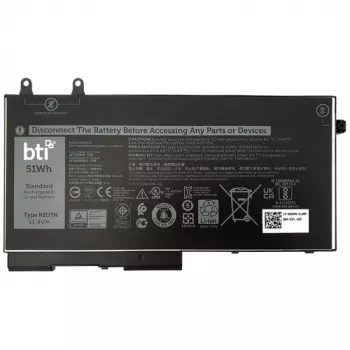Batería BTI para Dell Latitude 5420 Rugged 11,4 V 51 Wh (3 celdas), negro