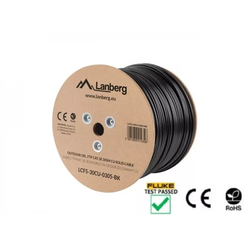 Cable de red Lanberg LCF5-30CU-0305-BK RJ45 Cat5e 305 m negro