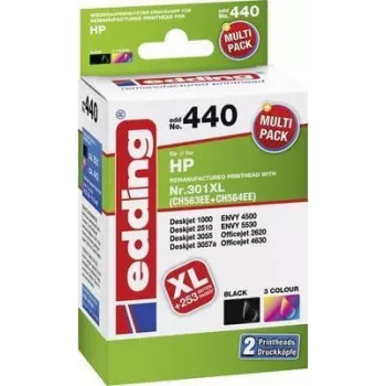 Edding EDD-440 - HP - negro - Deskjet 1000 - Deskjet 2510 - Deskjet 3055 - Deskjet 3057a - ENVY 4500 - ENVY 5530 - Officejet 2620,... - caja (EDD-440)