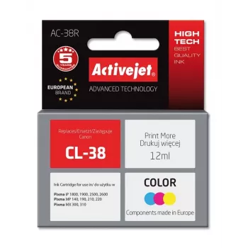 Tinta Activejet AC-38R (recambio para Canon CL-38; Premium; 12 ml; color)