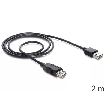 Cable USB DeLOCK EASY-USB 2.0-A 2m negro