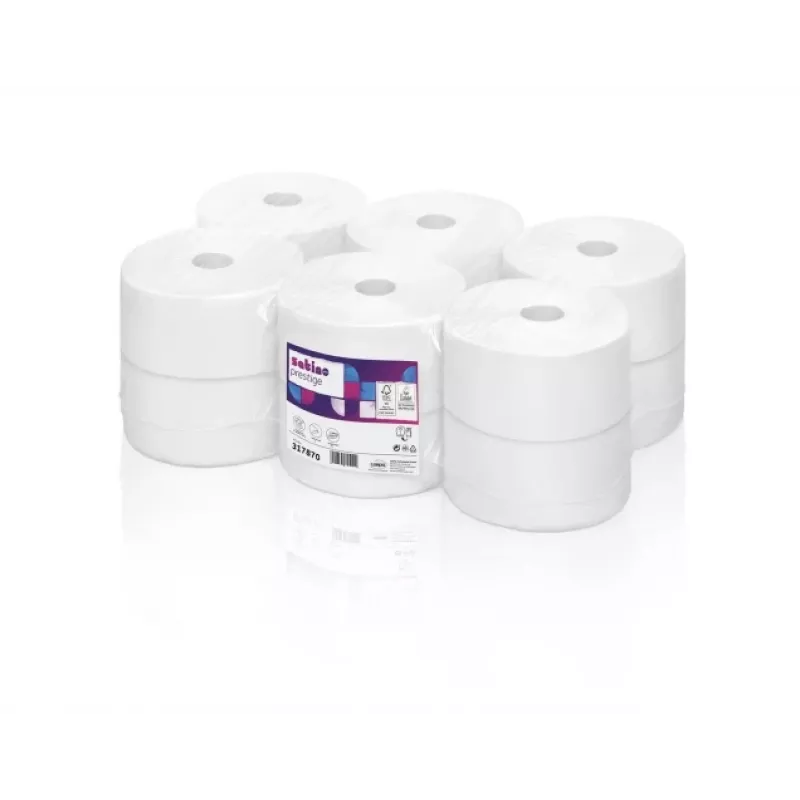 Rollo de papel higiénico Wepa TPCB2120, 120 m, 480 hojas, 9,2 x 25, celulosa (12 unidades)