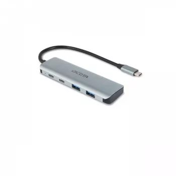 Hub USB Type-C DICOTA D32061 10000 Mbit/s Plata