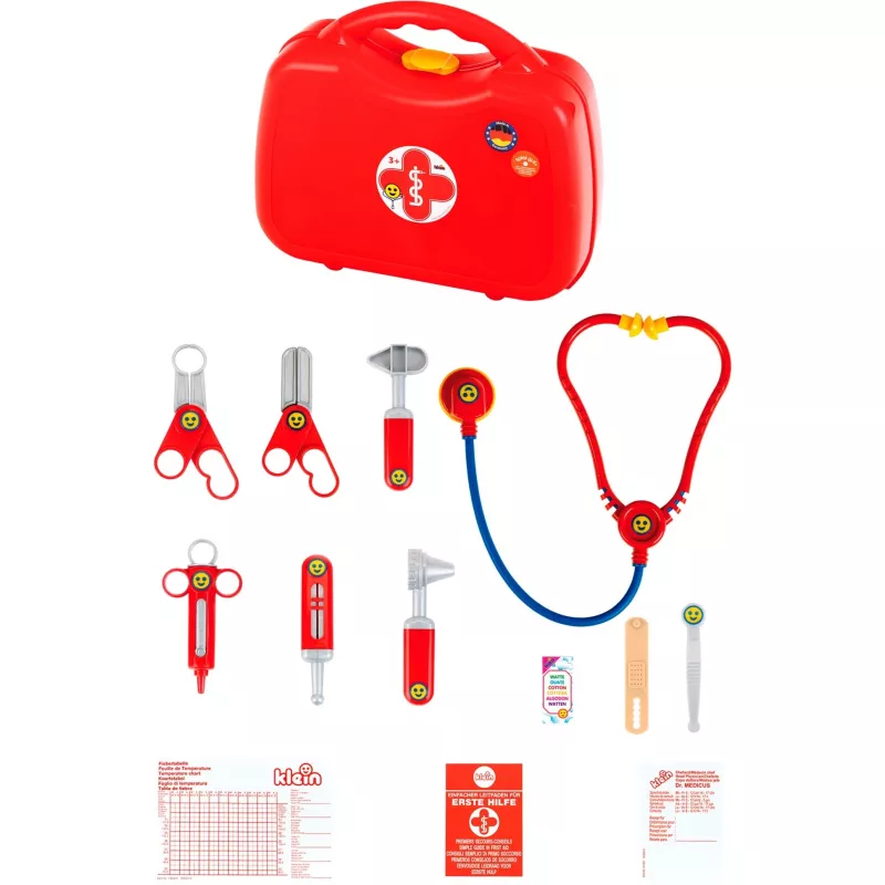 Maletín de médico de Theo Klein, set de médico de juguete, color rojo