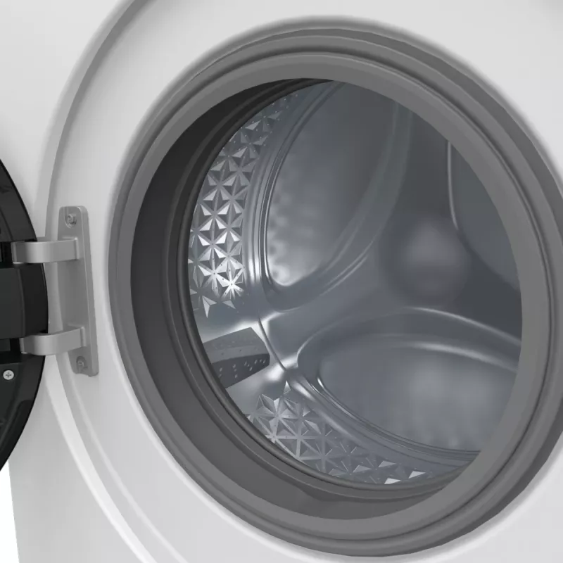 Lavadora independiente Gorenje W3NGPI72SBS, 7 kg, 1200 rpm, motor inverter, vapor, 15 programas, Blanco