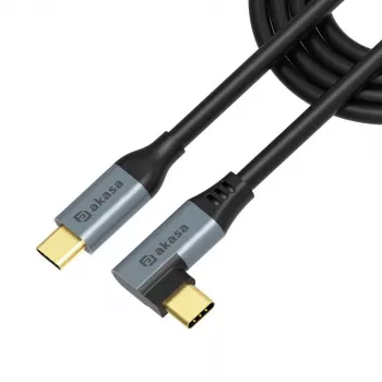 Cable de carga USB Type-C Akasa con acodado, 100 W PD - cable - digital/datos