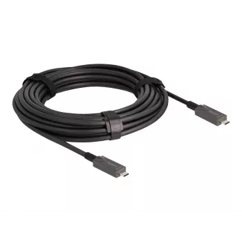 Cable activo óptico DeLOCK USB-C vídeo + datos + PD 10 m negro