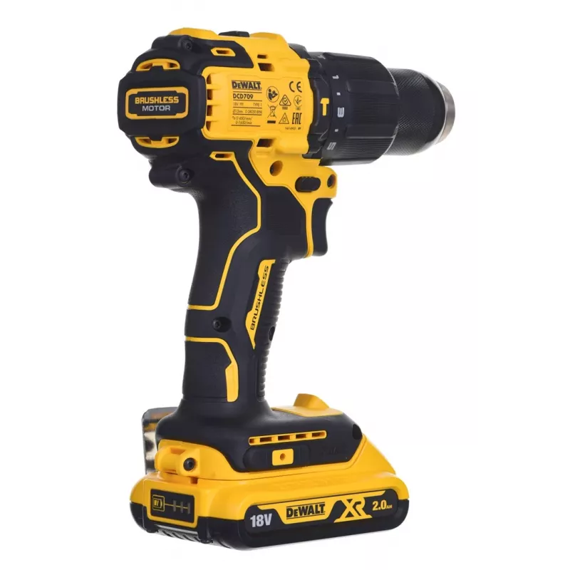 Atornillador de impacto Dewalt DCD709D2T con batería y cargador
