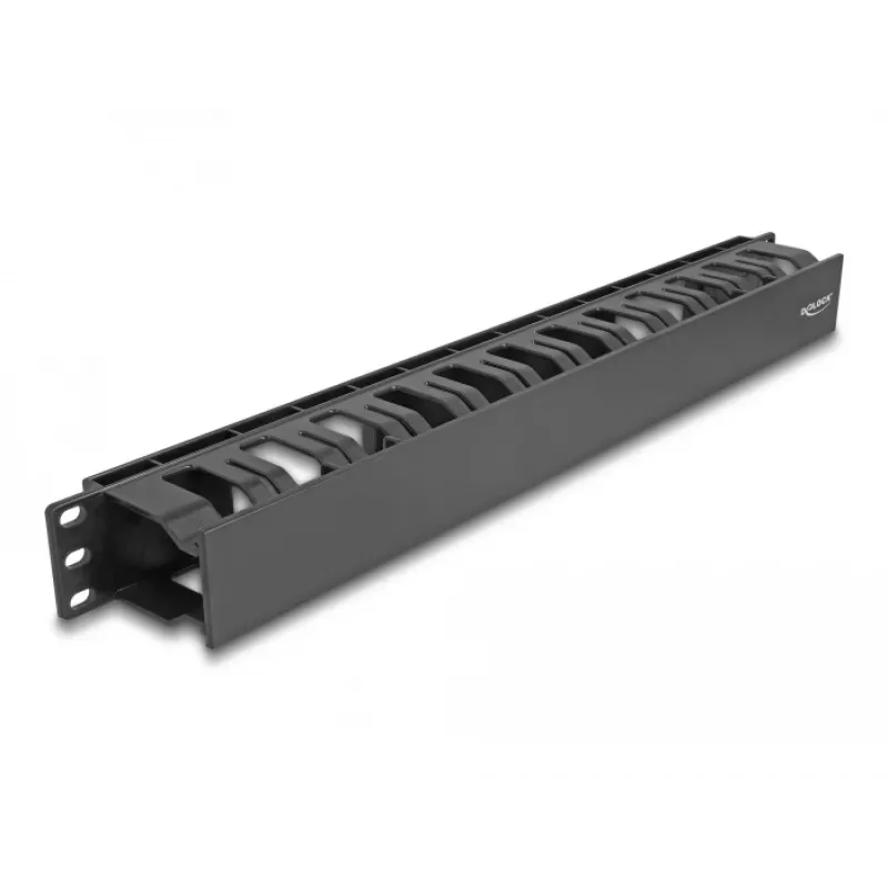 Panel de gestión de cables DeLOCK 19 pulgadas 67021 negro plástico 1U