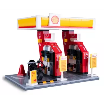 Modelo de gasolinera Jamara CaDA Shell 402858 con diseño detallado