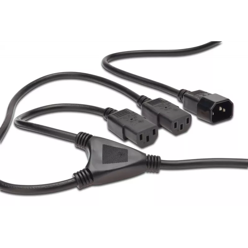 Digitus ASSMANN - Regleta de alimentación (250 V CA) - IEC 320 EN 60320 C14 - IEC 320 EN 60320 C13 - 1.7 m - moldeado - Negro (AK-440400-017-S)