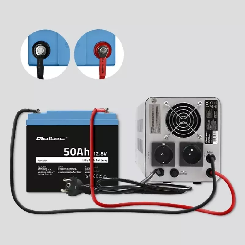 Batería LiFePO4 QOLTEC 12,8 V 50 Ah (modelo 53704) para backup y almacenamiento de energía