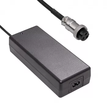Akyga AK-EV-23 cargador para bicicletas eléctricas / patinetes eléctricos con batería de litio de 72 V (20S), 84 V, 2 A, conector hembra GX16 12 mm, 1,2 m