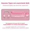 Alfombrilla XXL para ratón y teclado, rosa