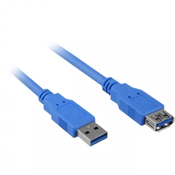 Cable USB Sharkoon USB 3.0 M>F 3 m azul