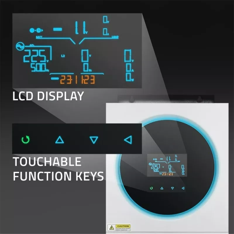 Qoltec, Convertidor de tensión, Inversor solar híbrido Off-Grid 4kVA 4kW 120A MPPT LCD Wi-Fi BMS Senoidal