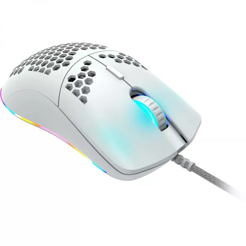 CANYON Puncher GM-11, ratón gaming con 7 botones programables, sensor óptico Pixart 3519, 4 niveles de DPI hasta 4200, 5 millones de clics de vida útil, cable Ultraweave de 1,65 m, patines de PTFE