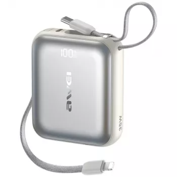 Batería externa Awei AS-181 10000mAh 35W con cable integrado