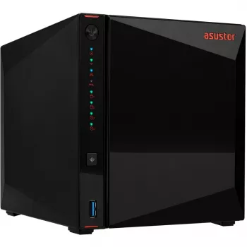 ASUSTOR Nimbustor 4 AS5304T - Servidor NAS - 4 bahías - SATA 6Gb/s - RAID 0, 1, 5, 6, 10, JBOD - RAM 4GB - 2,5 Gigabit Ethernet - Compatibilidad con iSCSI (90-AS5304T00-MD30)
