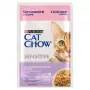 Purina Cat Chow Sensitive Gig con salmón y calabacín en salsa - Comida húmeda para gatos - 85 g