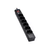 Regleta Eaton Protection Strip 6 DIN con protección contra sobretensiones (6 tomas Schuko, con interruptor) - negra (PS6D)