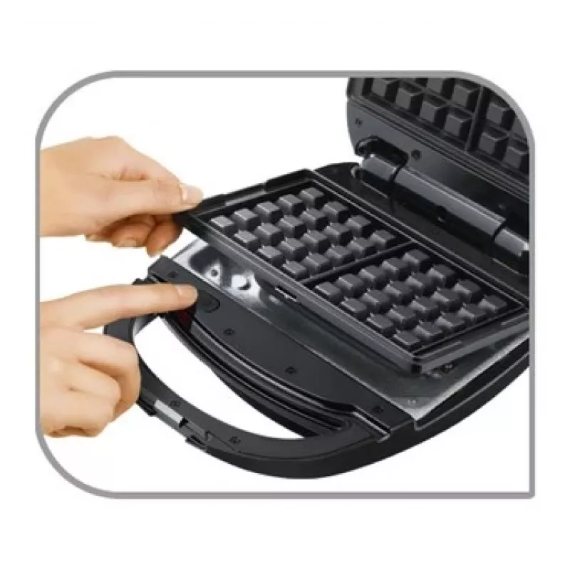 Sandwichera 3 en 1 Tefal SW342D38, negro/acero inoxidable