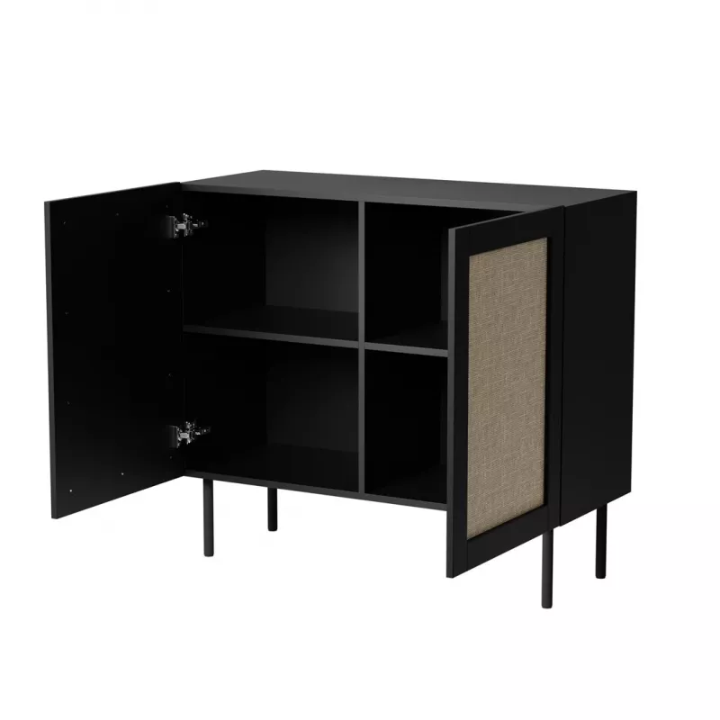 Cómoda JUTA 2D 100x39.5x90 negro + linol calabria