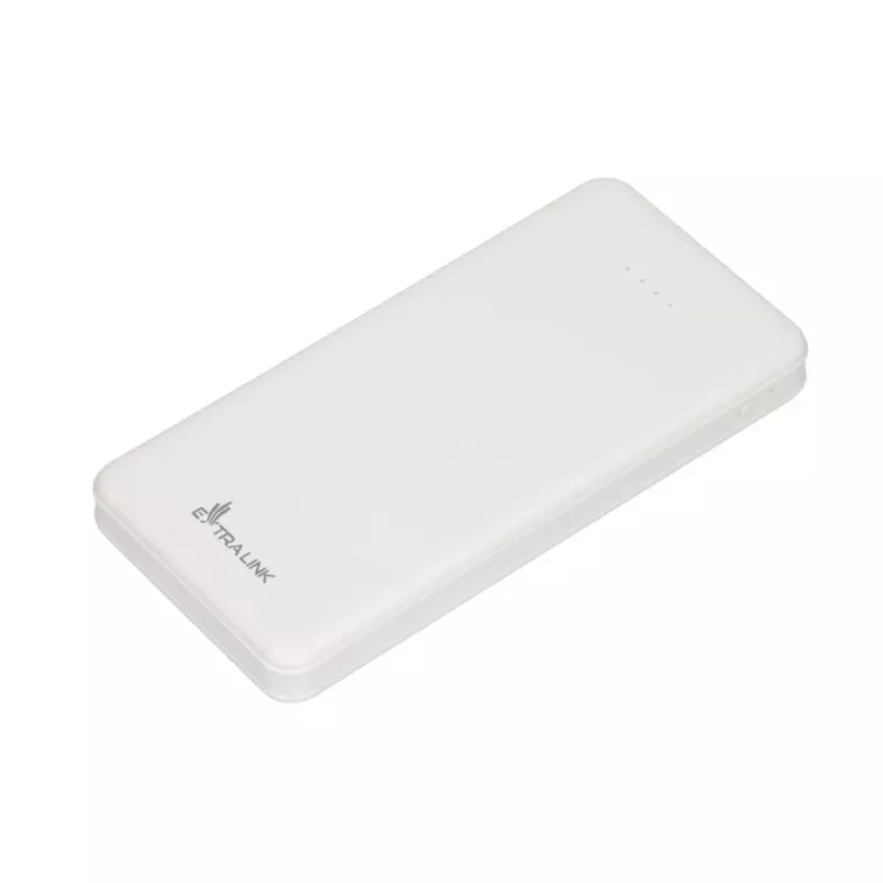 Batería portátil Extralink EPB-078W 10000 mAh blanca, USB-C, salida de 10 W, carga hasta 2 dispositivos
