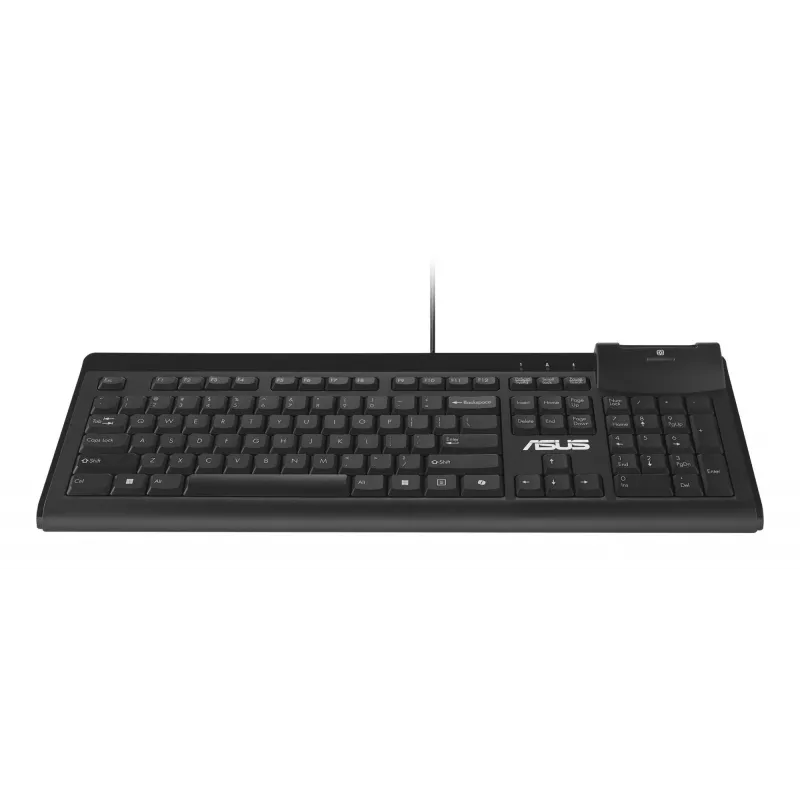 Teclado con cable de tamaño completo ASUS KU100 negro, distribución estonia, USB Type-A, cable de 2 m