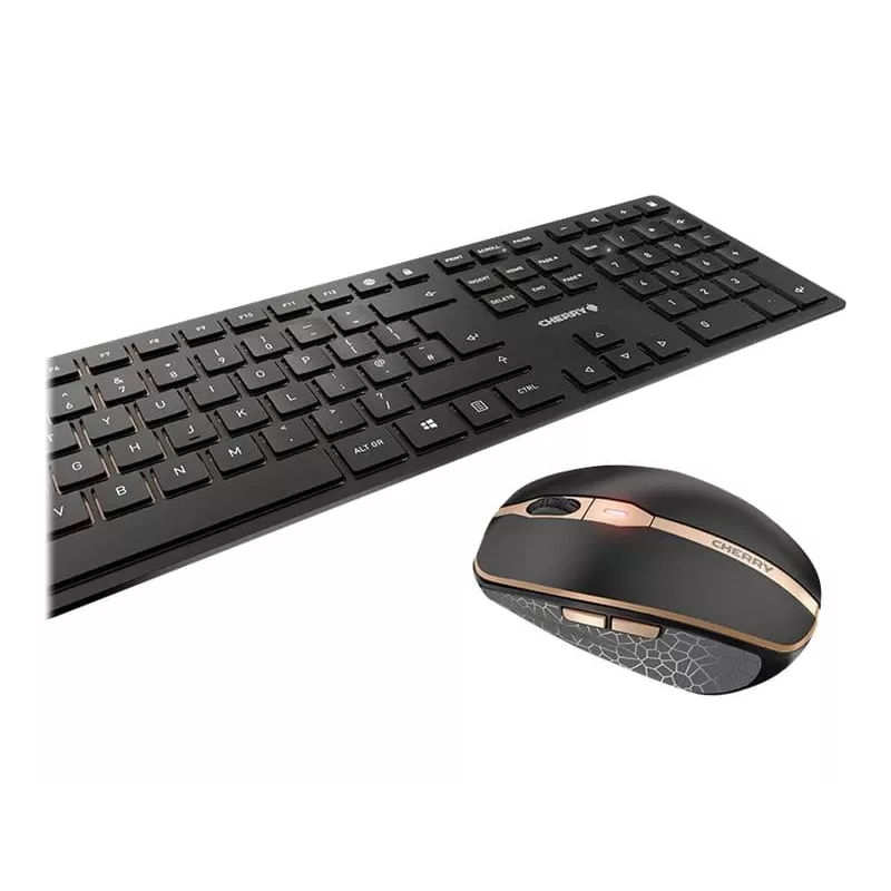 CHERRY DW 9100 SLIM Teclado y ratón con Universal RF Wireless + Bluetooth nórdico negro