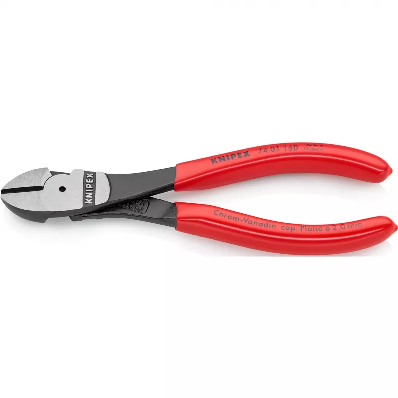 Alicates de corte Knipex 74 01 160, acero cromo-vanadio, mango de plástico