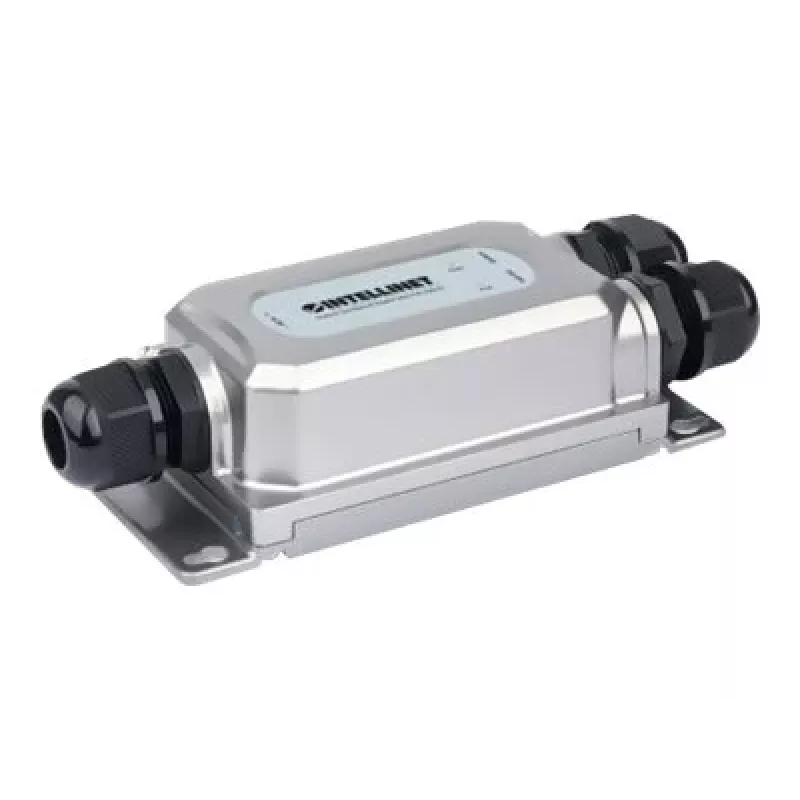 Inyector Gigabit PoE++ Intellinet para exterior antivandálico, un puerto de 60 W, compatible con IEEE 802.3bt (4PPoE), IP67 impermeable, IK10 antivandálico, carcasa de metal