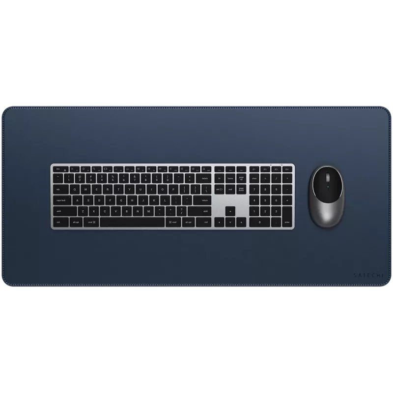 Satechi Desk Mat - alfombrilla de escritorio de piel vegana (azul)