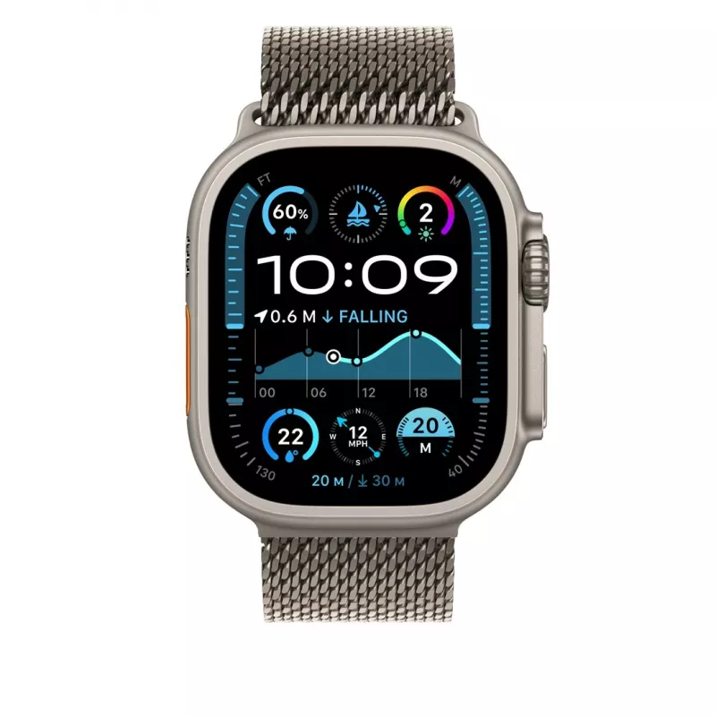 Correa Apple 49mm Natural Titanium Milanese Loop Medium Titanium