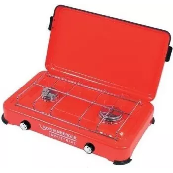 Hornillo de gas portátil para camping Rothenberger 35940 con manguera y regulador