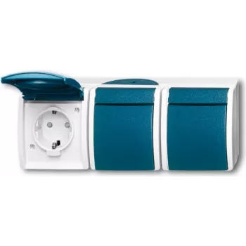 Busch Jaeger 2300/3 EBW-53 toma de corriente CEE 7/3 Azul - Blanco (2084-0-0721)