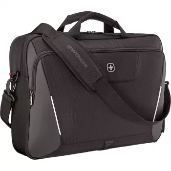 Maletín portátil Wenger XE Brief 17 – compatible con portátiles de 17 pulgadas, compartimento para tablet, negro