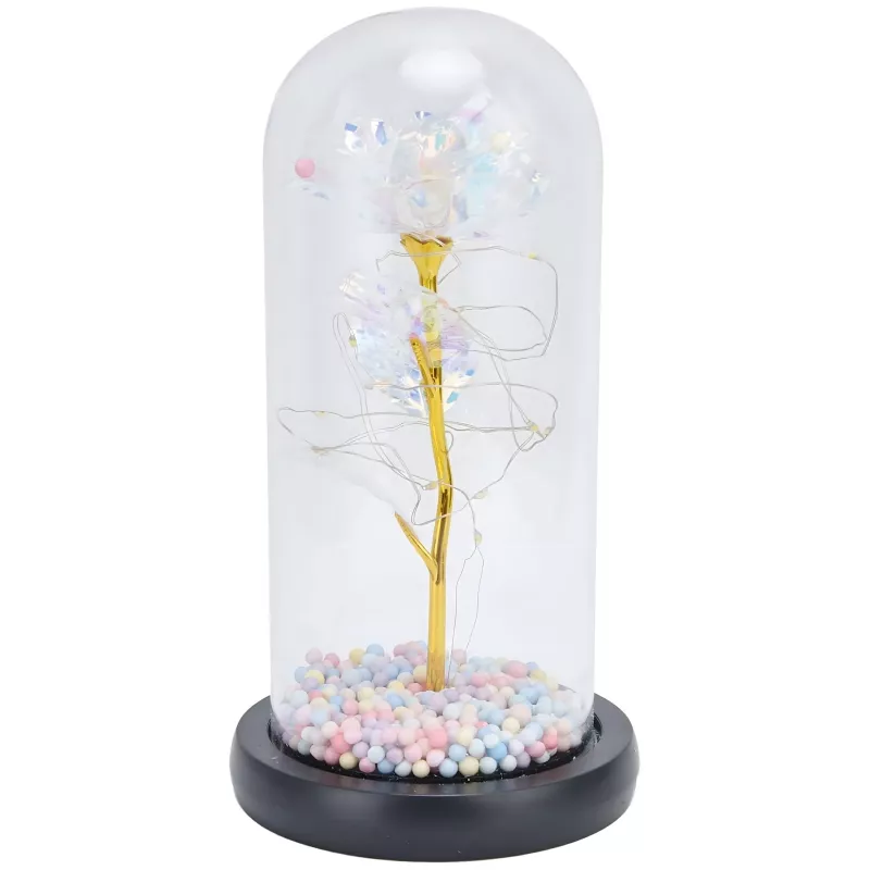 Rosa eterna en vaso Extralink Home, luz LED blanca